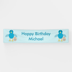 Pancarta de personalizado Blue Birthday Boy Chick