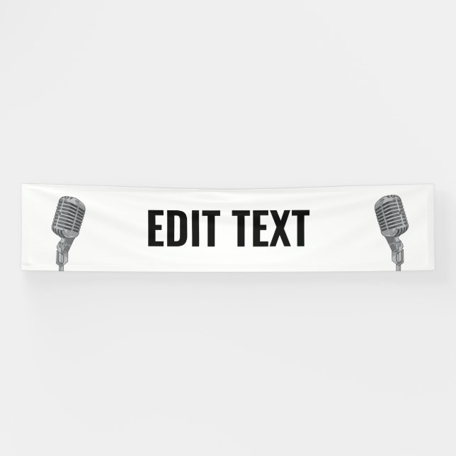 Pancarta de Personalizado de eventos de micrófono  (Horizontal)