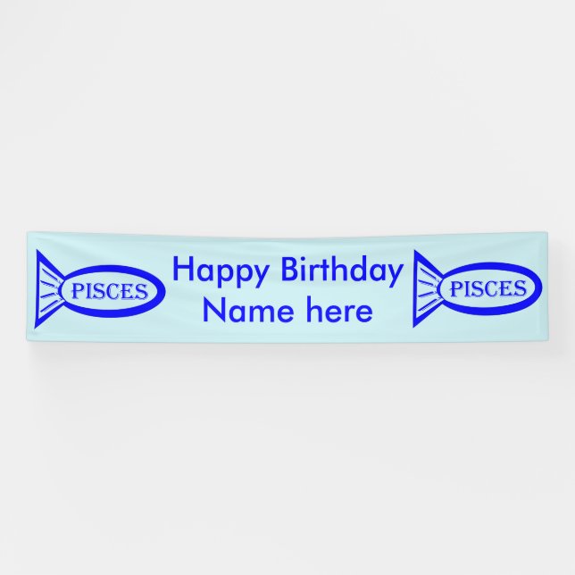 Pancarta de Pisces Star Sign Fish (Horizontal)