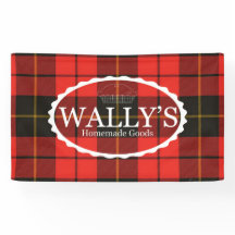 Pancarta de productos caseros de Wally en blanco