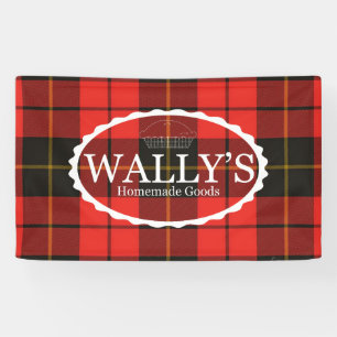 Pancarta de productos caseros de Wally en blanco