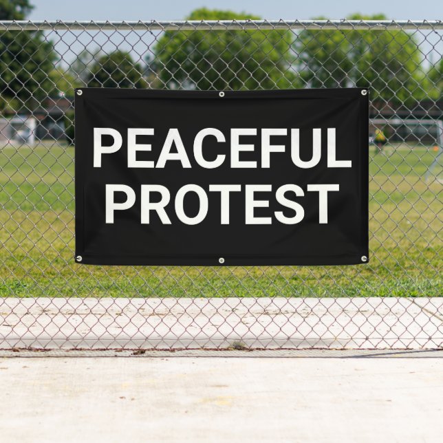Pancarta de protesta pacífica (In situ)
