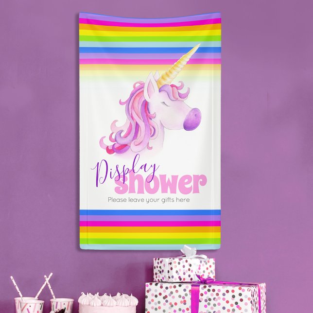 Pancarta de regalo de unicornio con arco iris para (Subido por el creador)