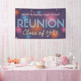 Pancarta de reunión de clase de disco retro
