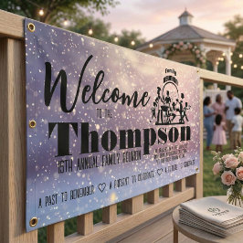 Pancarta de Reunión de Familia Púrpura de Pasión