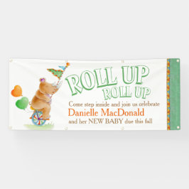 Pancarta de rinoceronte del circo de la ducha del 