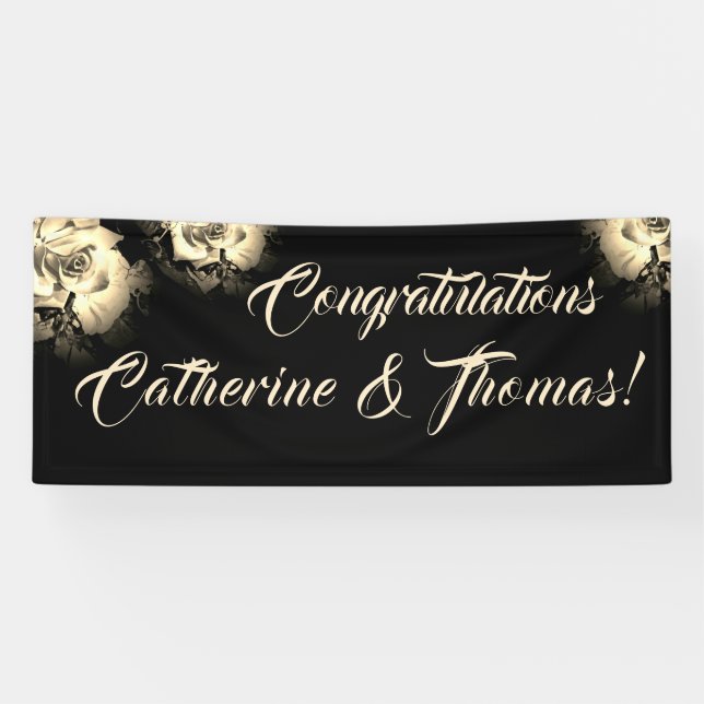 Pancarta de Rosas elegantes (Horizontal)