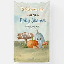 Pancarta de Rótulo de Baby Shower de calabaza pequ