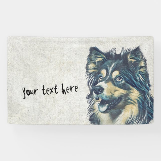 Pancarta de Shetland Sheepdog Personalizado (Horizontal)