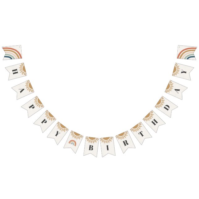 pancarta de sunshine boho feliz cumpleaños fiesta (Todo)