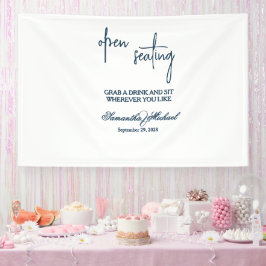 Pancarta de tela para boda con asientos abiertos