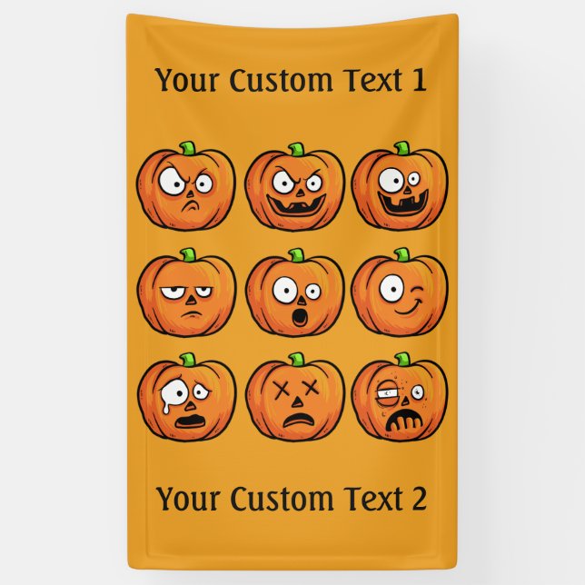 Pancarta de texto de Halloween Pumpkins personaliz (Vertical)