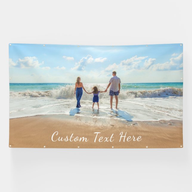 Pancarta de texto y foto personalizado - Diseño de (Horizontal)