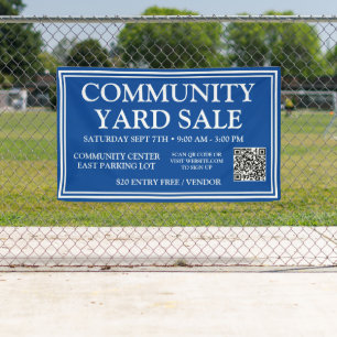 Pancarta de venta de yard de la comunidad azul vib
