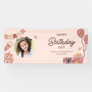 Pancarta de Vinyl de cumpleaños feliz personalizad