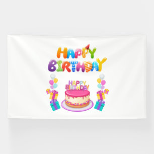 Pancarta de Vinyl de Happy Birthday Fiesta Confett