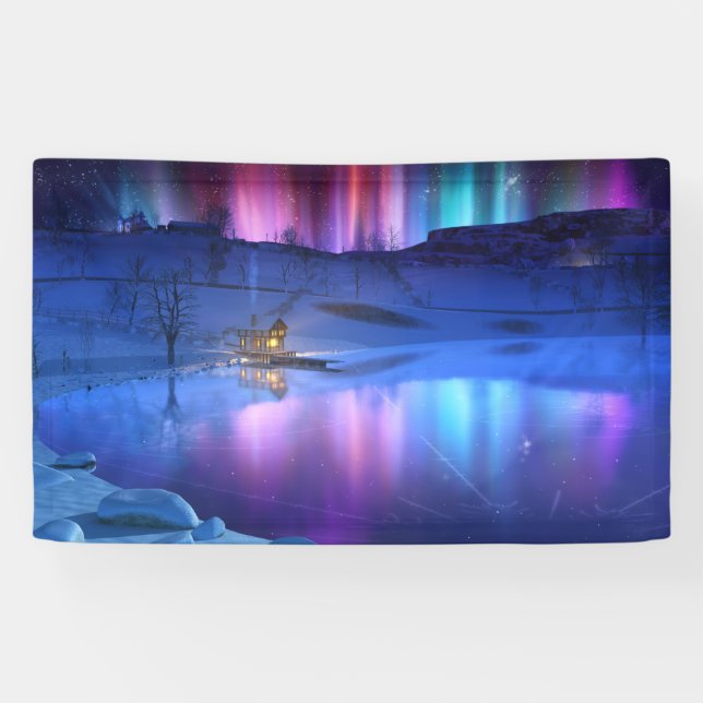Pancarta del arcoiris invernal (Horizontal)