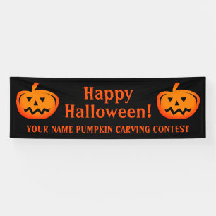 Pancarta del concurso de tallado de calabaza perso