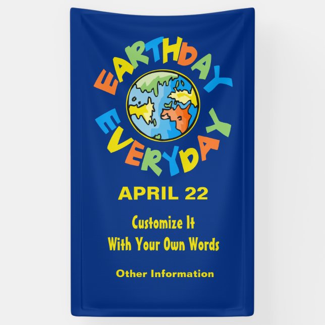 Pancarta del Día del Personalizado de la Tierra 22 (Vertical)