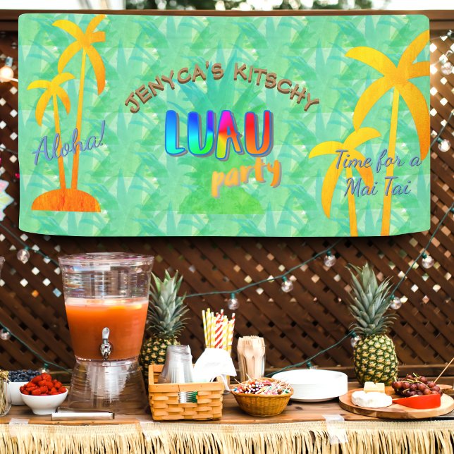 Pancarta del Fiesta de Summer Aloha Pineapple Kits (Get your Hawaiian shirt on and embrace the Hawaiian spirit - aloha!)