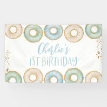 Pancarta del Fiesta del primer cumpleaños de Donut