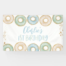 Pancarta del Fiesta del primer cumpleaños de Donut
