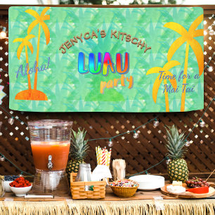 Pancarta del Fiesta Kitschy Luau de verano Aloha