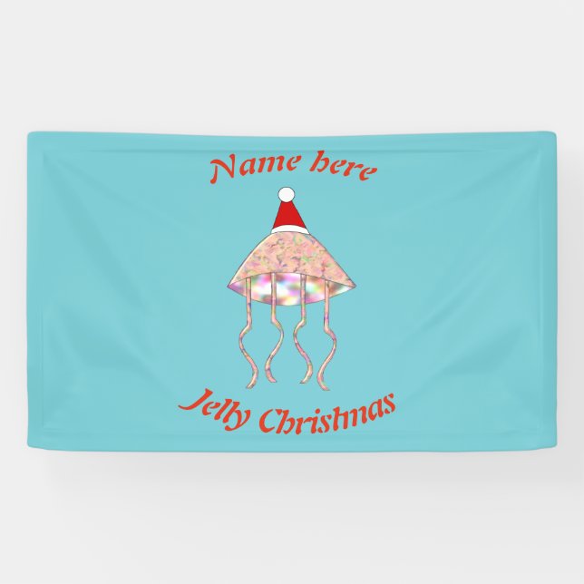 Pancarta del Fiesta navidad Jellyfish Personalizad (Horizontal)