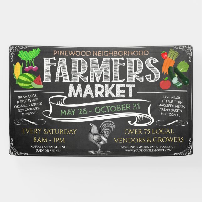 pancarta del mercado de los agricultores (Horizontal)