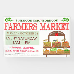 pancarta del mercado de los agricultores