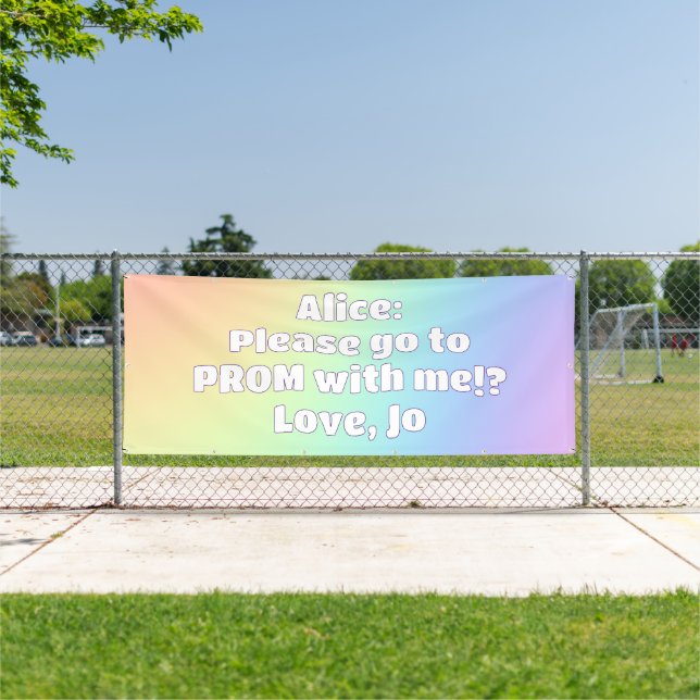 Pancarta del personalizado Pastel Rainbow Prom (in situ)