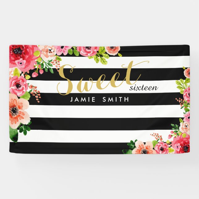 Pancarta dulce de 16 años (Horizontal)