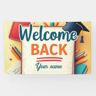 Pancarta editable de bienvenida al regreso a clase