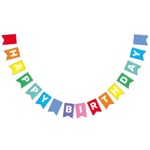 Pancarta editable Happy Birday Rainbow
