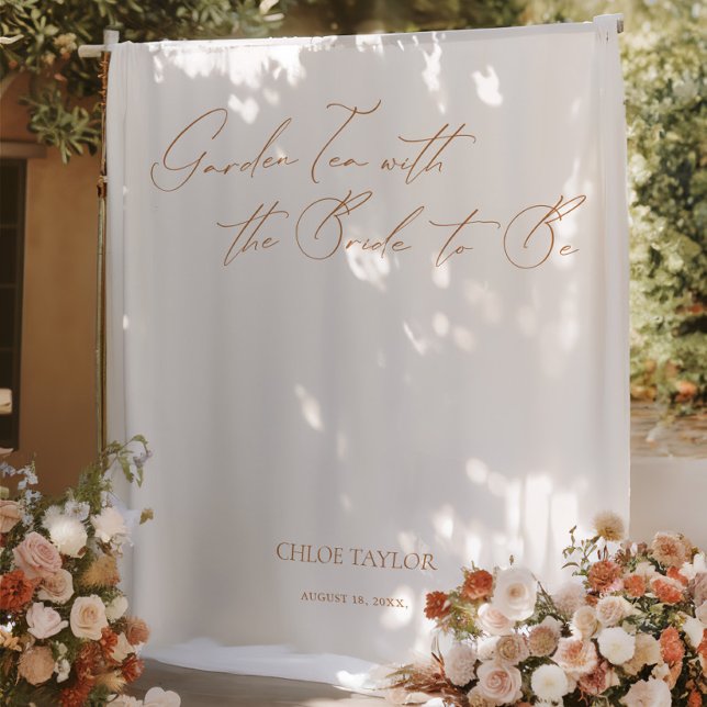 Pancarta elegante con telas de fondo de ducha Mini (Elegant Minimalist Bridal Shower Backdrops Banner)