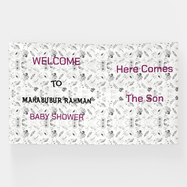 Pancarta elegante para baby shower  (Horizontal)