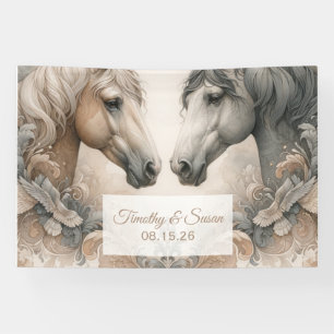 Pancarta especial de Bodas de caballos cautivadore