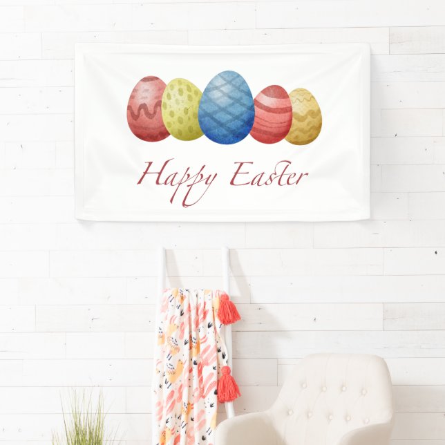 Pancarta feliz de huevos de Pascua - Fiesta de vac (In situ)