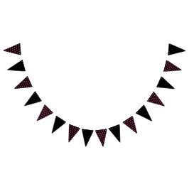 Pancarta Fiesta de puntos de polka (rosa negro y n