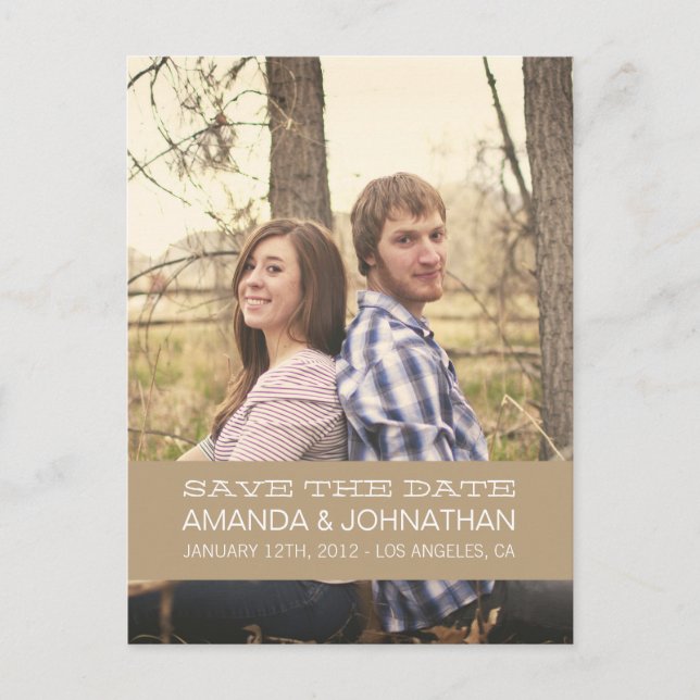 Pancarta Foto Marrón Salve Las Tarjetas De Fecha (Anverso)