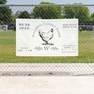 Pancarta fresca de la granja de productos frescos 