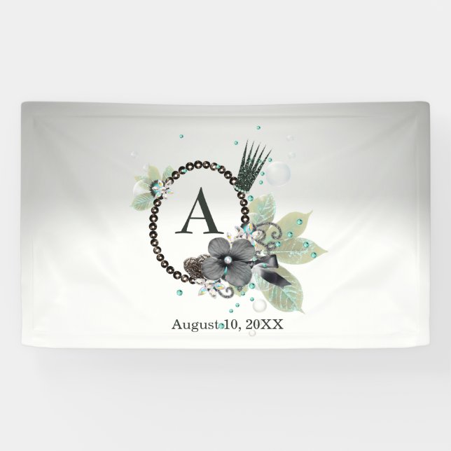 Pancarta Glittering Crown For Baby Girl (Horizontal)