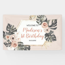 Pancarta grande de cumpleaños de leopardo de un Ch