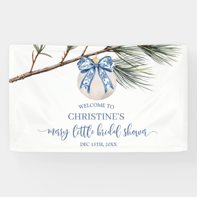Pancarta grande de Navidad con chinoiserie de invi (Horizontal)