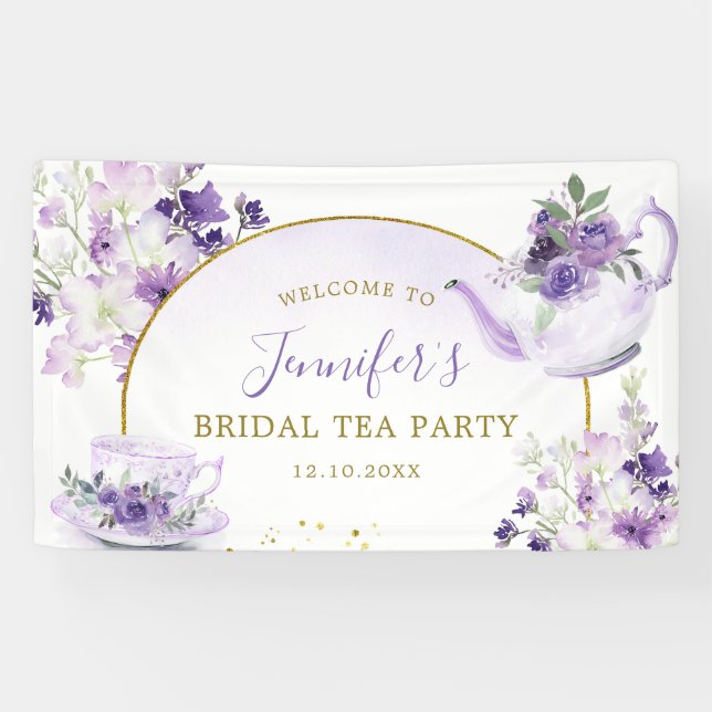 Pancarta grande del Fiesta de té de Baby Shower mo (Horizontal)