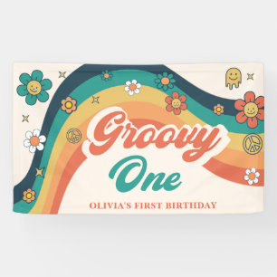 Pancarta Groovy One Retro Daisy Birthday Party