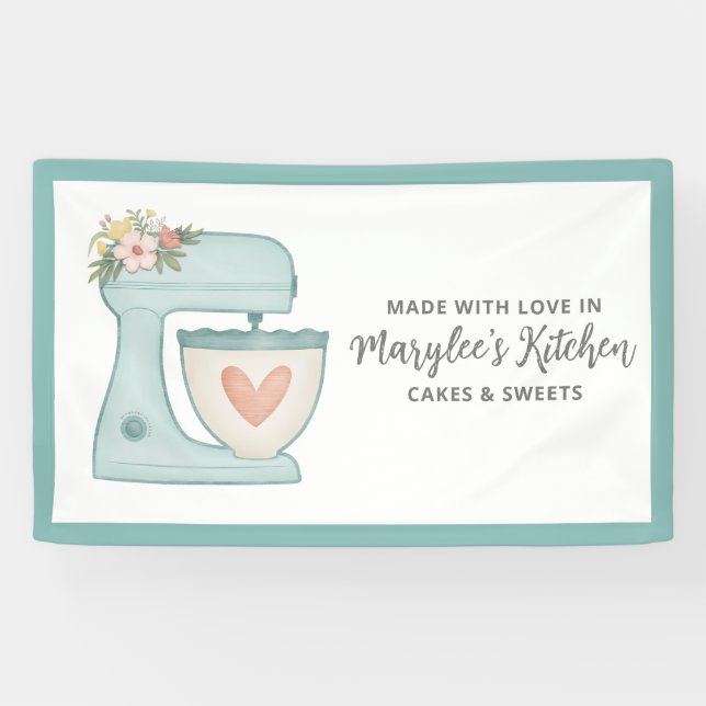 Pancarta hecha con amor Panadería pastelería Chef (Horizontal)