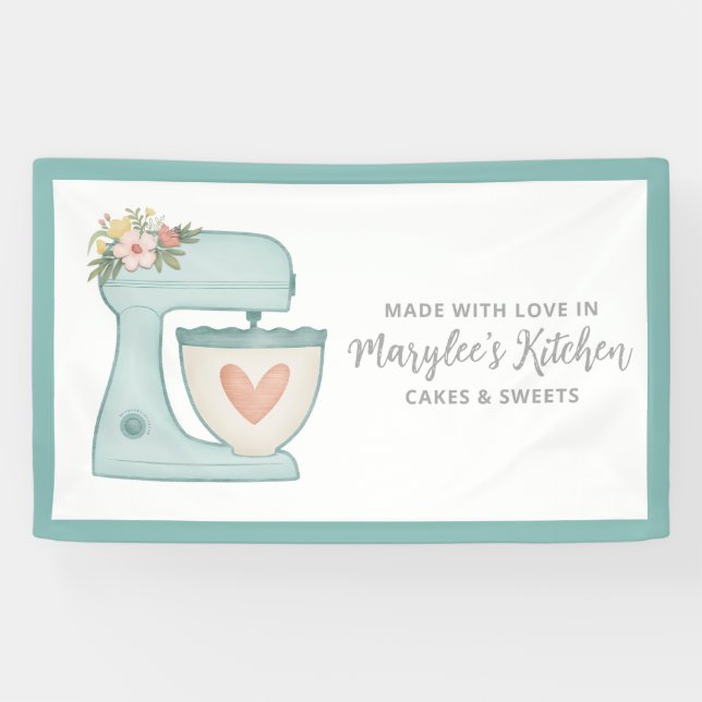 Pancarta hecha con amor Panadería pastelería Chef (Horizontal)