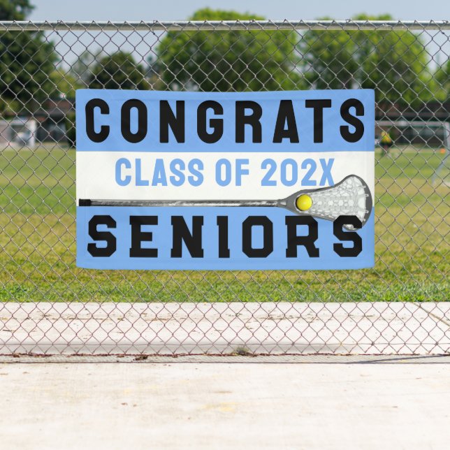 Pancarta Lacrosse Senior Night Light-blue (In situ)