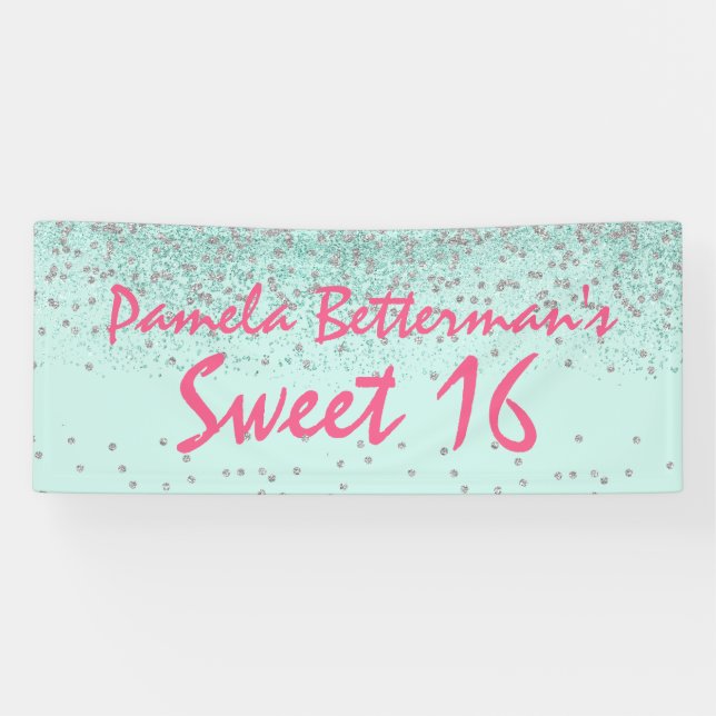Pancarta Mint Green con dulces 16 (Horizontal)